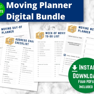 Moving Planning & Checklist Bundle - Digital Download 4 PDFS