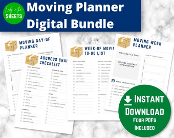 Moving Planning & Checklist Bundle - Digital Download 4 PDFS