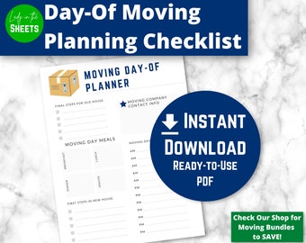 Day-Of Move Planner & Checklist - Instant Digital Download PDF