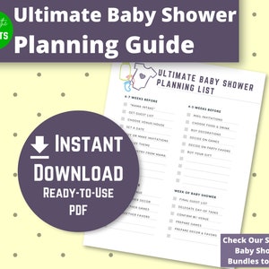 Ultimate Baby Shower Planning Guide/List - Instant Digital Download PDF