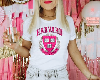 pink harvard hoodie