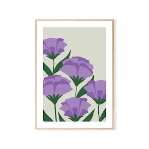 Purple Green Wall Art Purple Flower Print Flower Market Style Printable Art Botanical Abstract Modern Wall Decor Floral Aesthetic Poster