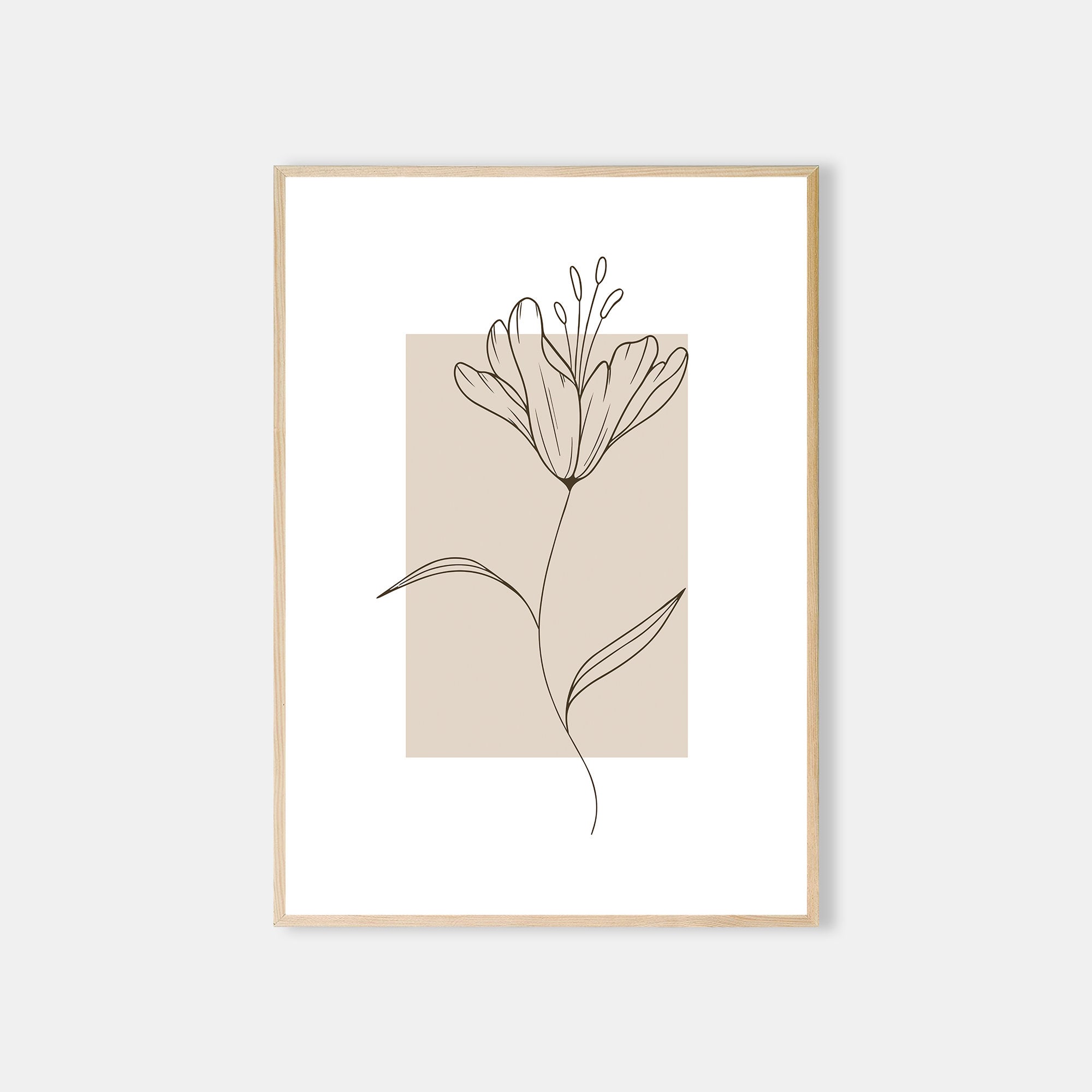 Minimalist Flower Wall Art Line Drawing Flower Set of 3 Floral Line Art ...