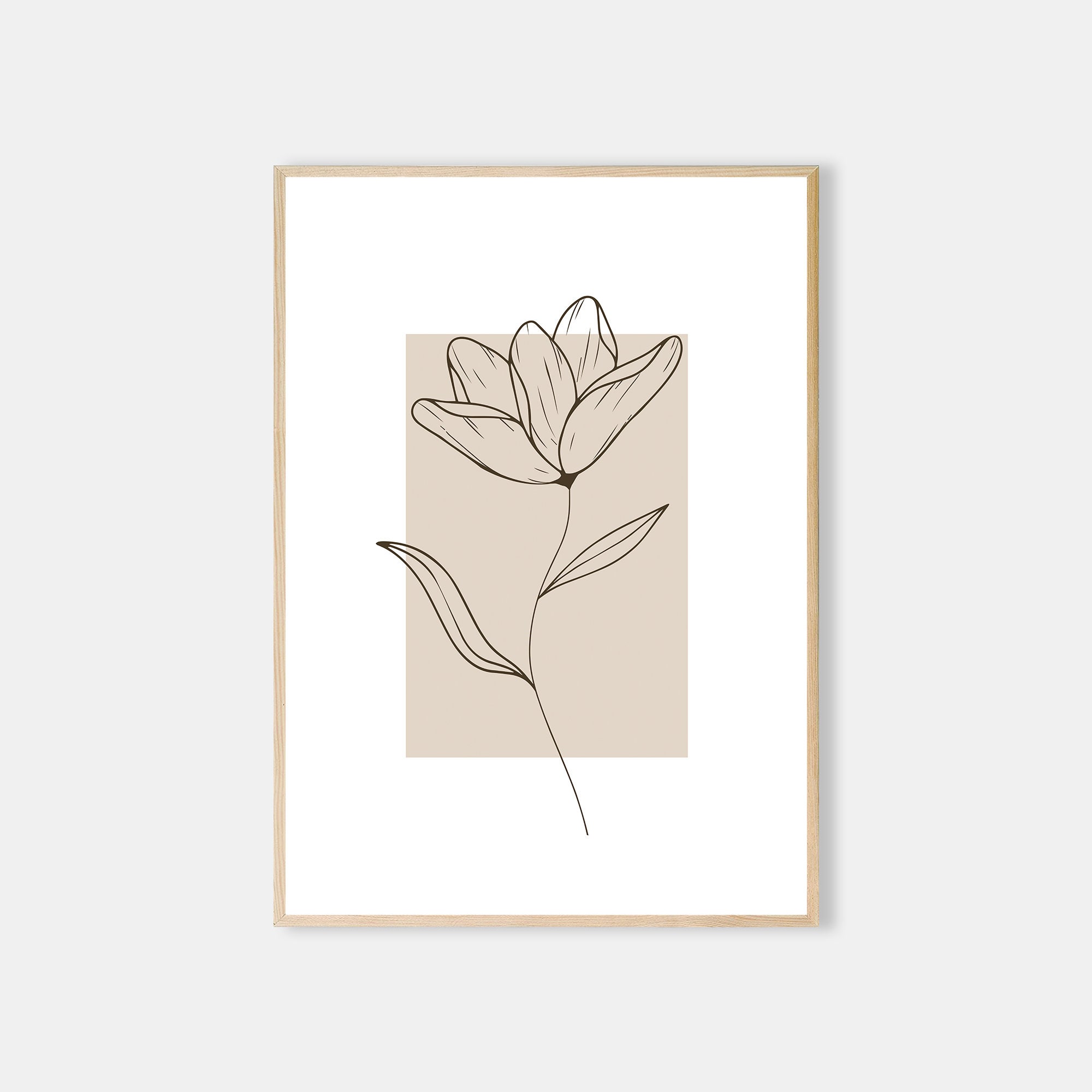 Minimalist Flower Wall Art Line Drawing Flower Set of 3 Floral Line Art ...