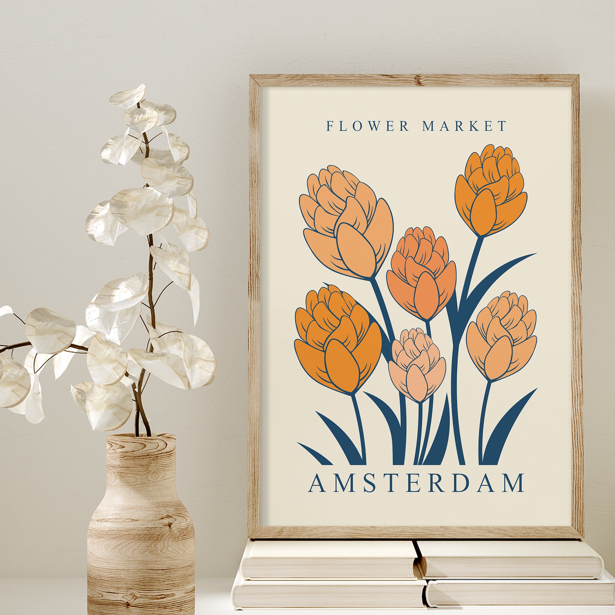 Flower Market Prints Amsterdam Poster Botanical Wall Art Floral Decor ...
