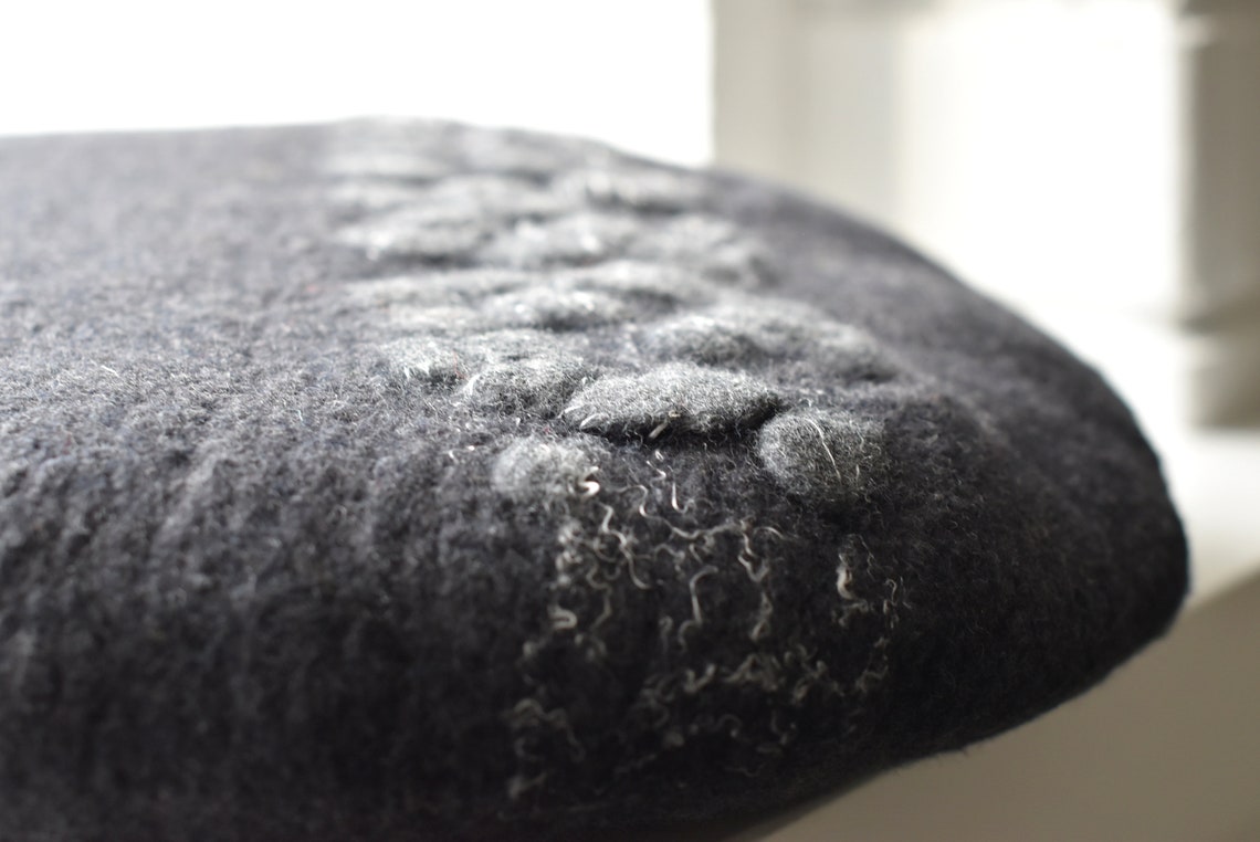 Dekorative Kissen aus Holzkohle graue Wolle. Stuhl Sitze | Etsy