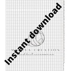 May include: A white pattern chart with a grid of squares, numbered from 1 to 30 horizontally and 1 to 51 vertically. The text "Pattern Chart" is at the top. The words "Instant download" are diagonally across the image.