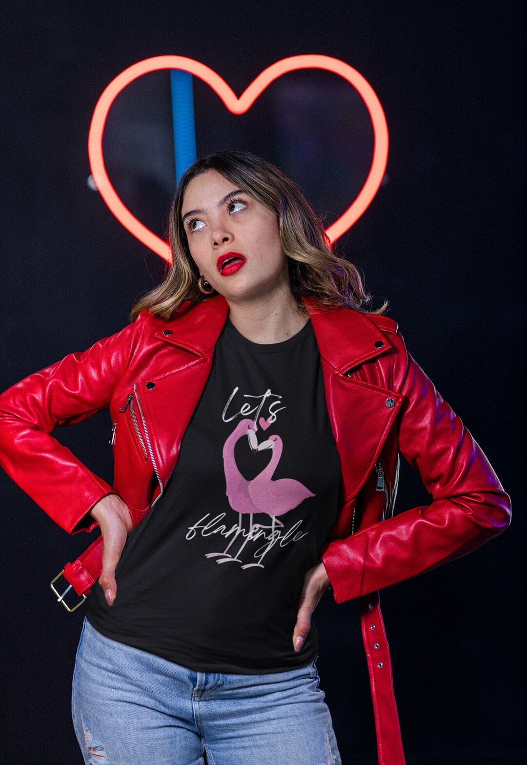 With Love Tee - Flamingo main image 1