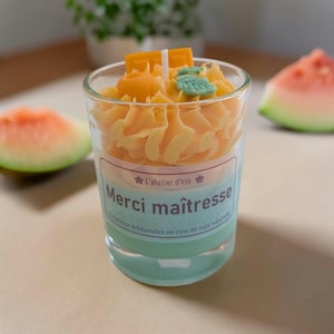Bougie Gourmande Chantilly Personnalisée | Cadeau Maîtresse & Nounou | Bougie Dessert