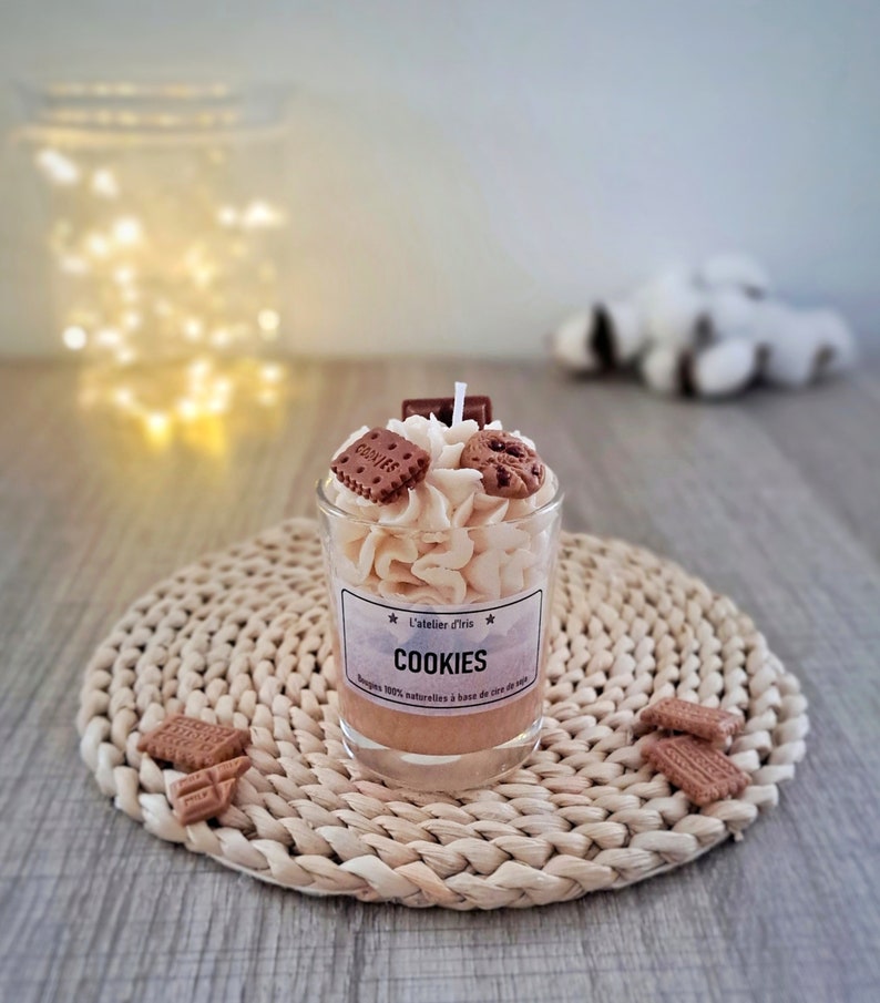 Bougie gourmande parfumée personnalisable 105g Cookies