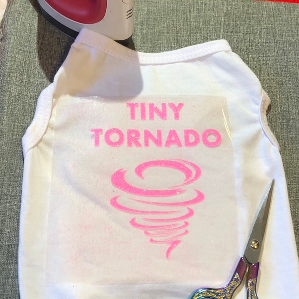 Iron on / HTV: Tiny Tornado Iron-On Decal / T-shirt Design/  D.I.Y Project - Baby / Toddler / Small Pets