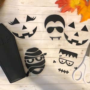 Vinyl Decal: Halloween Monster Faces / Jack O Lantern Vinyl Decal / Many Designs (1 Decal)
