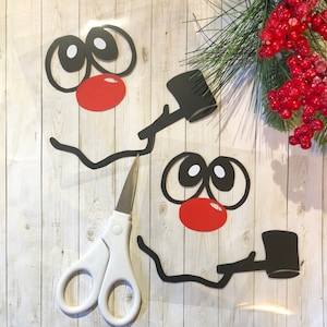Vinyl Decal: Snowman / Snowman Face DIY Vinyl Decal/ Fishbowl DIY / Christmas Decorations (1 Decal / 2.50"W)