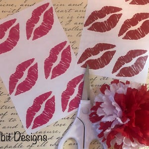 Vinyl Decal: Set of Kisses (Lips) Vinyl Decals / D.I.Y Projects (set of 4 or 6)