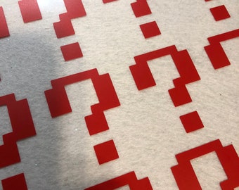 Vinyl Decal: Set of 6 Question Mark  Vinyl Decal / D.I.Y Project/ Party Favor Decals