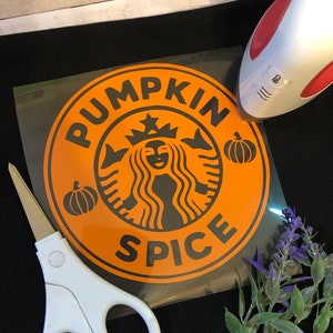 Iron on / HTV: Pumpkin Spice or Standard Coffee Inspired Design Iron-On Decal / T-shirt Design/Costume D.I.Y Projects