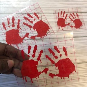 Bloody Hand Prints Vinyl Decal / Dripping Blood / Dripping Design / Blood / Halloween Vinyl Decals