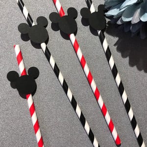 Set of 10 Fun Mouse Straws / Birthday Party Favor/ Paper Straw Set