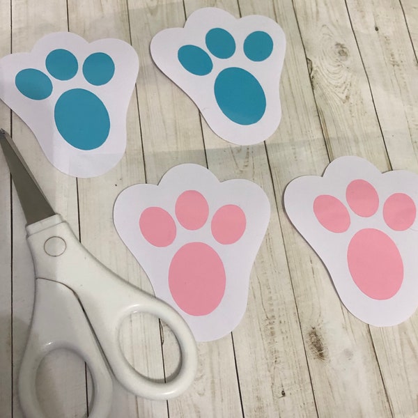 Vinyl Decal: Easter Bunny Feet Vinyl Decal / Easter Craft / Easter Bunny - DIY Project (1 Decal)