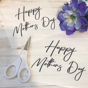 Vinyl Decal: Elegant Happy Mothers Day Vinyl Decals / D.I.Y Project / Balloon Decals / Gift Basket Decals( Many Colors)