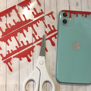 Vinyl Decal: Sheet of Small Crafts Dripping Slime/ Blood / Dripping Borders Vinyl Decals (1 Sheet)