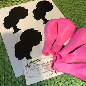 Set of 6 Afro Doll Balloons Birthday Party Decorations - Assembly Required