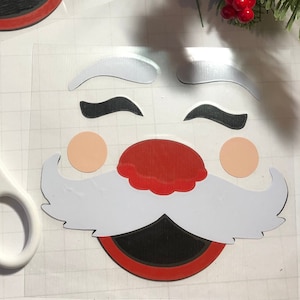 Vinyl Decal: Cartoon Inspired Santa Face / Fishbowl DIY / Flower Pot DIY / Christmas Decorations (1 Decal)