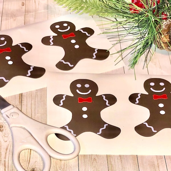 Vinyl Decal: Gingerbread Man Vinyl Decals / Christmas / Holiday DIY