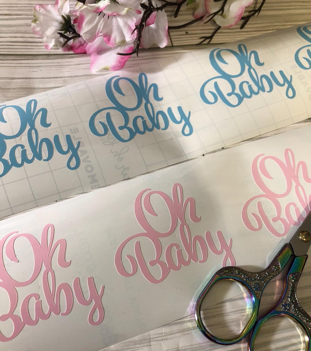 Vinyl Decal: Oh Baby Vinyl Decal Set /DIY /gift / Craft / Baby Shower ...