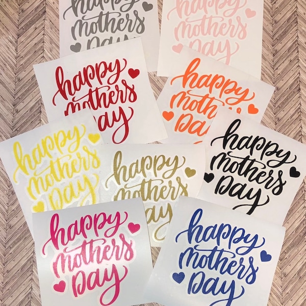 Vinyl Decal: Bulk Set of 6 Decal Happy Mothers Day or Fathers Day Vinyl Decals / D.I.Y Project  (3" Wide)