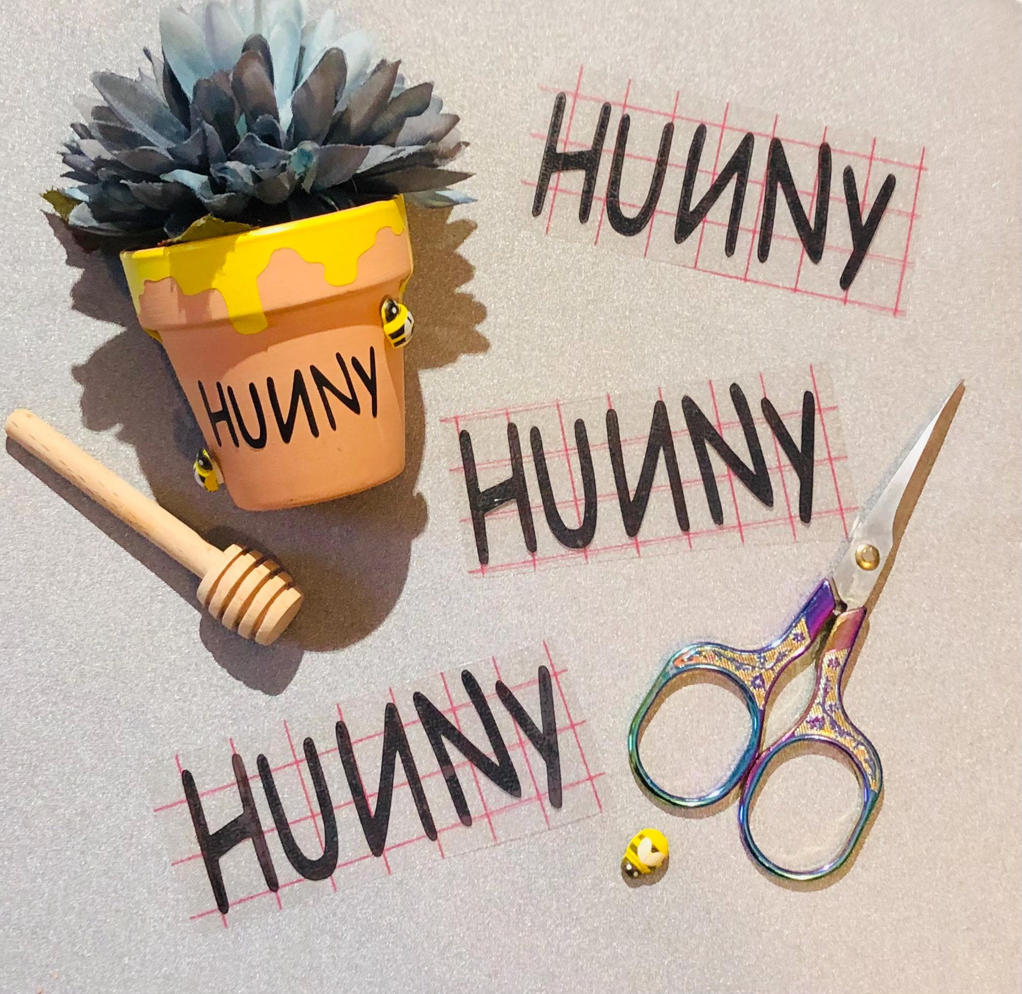 Vinyl Decal: HUNNY Vinyl Decal / Flower Pot Decal / DIY project (1 Decal)