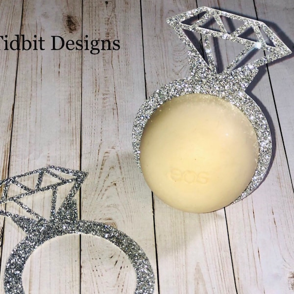 Set of 6 Diamond Ring Bridal Shower/Bachelorette Favor / EOS Lip Balm Holder