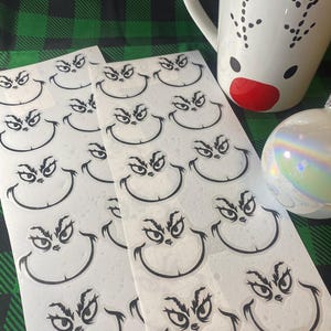 Vinyl Decal: Sheet of Christmas Character / Bah Hum Bug Themed Inspired Vinyl Decals / D.I.Y Projects/ Christmas Ornaments (Black)