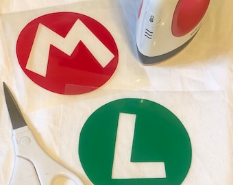 Costume Idea: M or L  Super Bros Character Inspired Iron-On Decal /T-shirt/ D.I.Y Projects / Halloween Costume Ideas/Dress up (1 Decal)