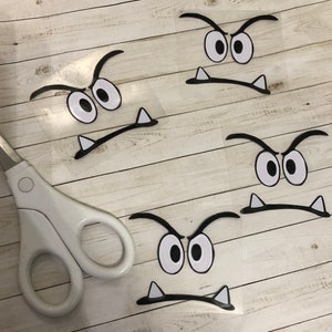Vinyl Decal: Set of 12 Goomba Vinyl Decals (2.25" Wide)
