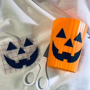 Vinyl Decal: Halloween Pumpkin / Jack O Lantern Face Vinyl Decal (1 Decal)