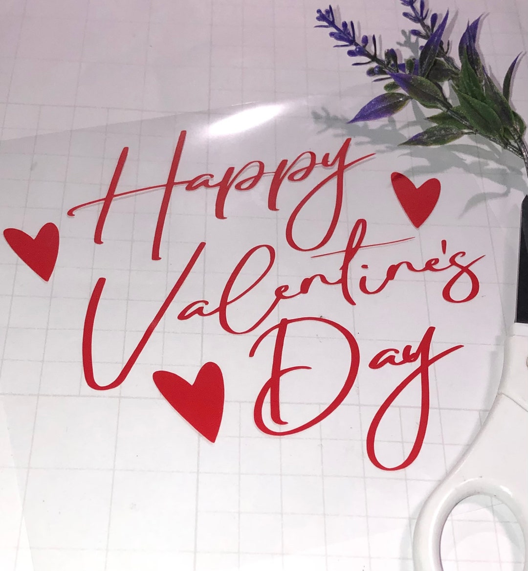 Vinyl Decal Elegant Happy Valentines Day Vinyl Decals / D.I.Y