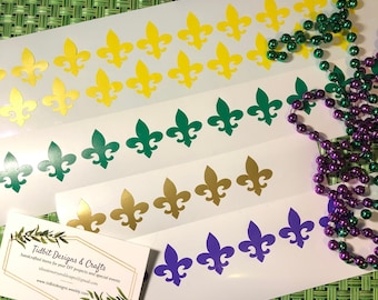 Vinyl Decal: Set of 24 Small- 1.25" Fleur-de-lis Sticker / D.I.Y Project