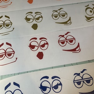 Vinyl Decal: Candy Face Inspired Decals (Fun Colors) / Face Silhouette Vinyl Decal / D.I.Y Project (2”)