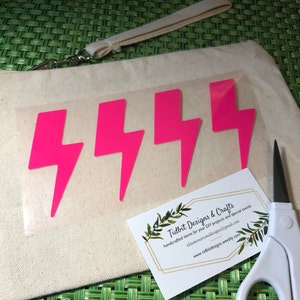 Iron on / HTV: Sheet of 4 Lightning Bolt Iron-On Decal D.I.Y Project (Style 1)