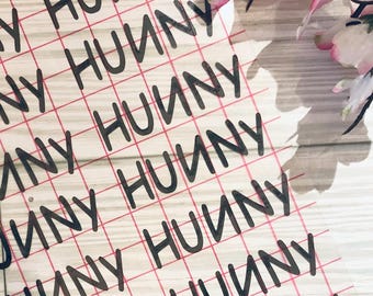 Vinyl Decal: Bulk Set of 10 HUNNY Vinyl Decal / Flower Pot Decal / DIY project (Many Sizes)