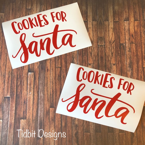 Vinyl Decal: Cookies for Santa Vinyl Decal / Family Fun DIY / Gift DIY Project / Cookies for Santa Plate