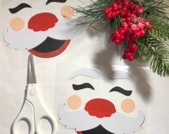 Vinyl Decal: Cartoon Inspired Santa Face / Fishbowl DIY / Flower Pot DIY / Christmas Decorations