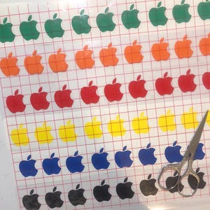 Vinyl Decal: Sheet of 9 Apple logo Vinyl Decal, phone logo Vinyl decals