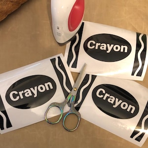 Iron on / HTV:  Crayon Iron On Decal / Tshirt / DIY Project /Crayon Costume /DIY Costume (1 Decal)