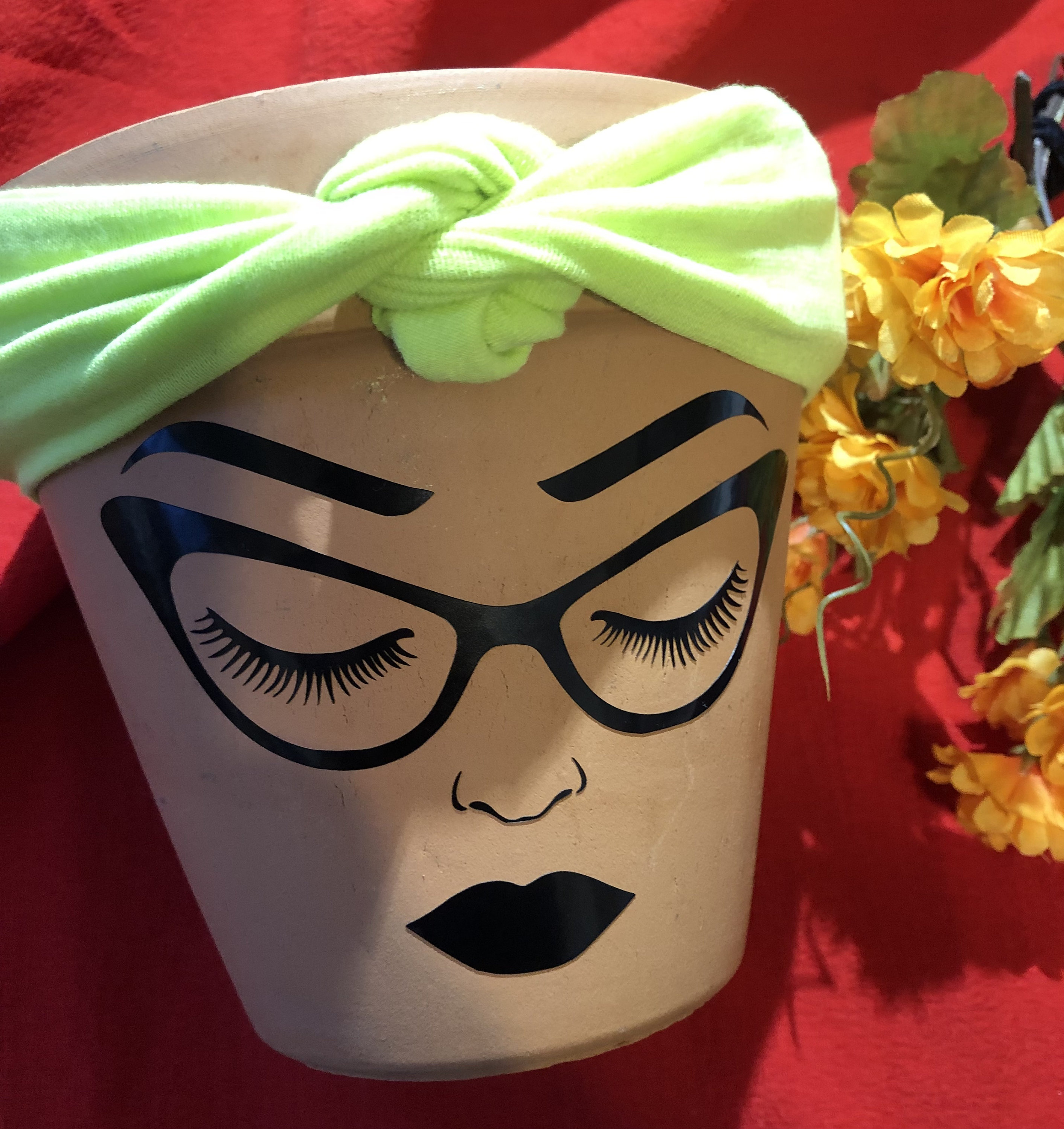 Vinyl Decal: Flower Pot Face / Fishbowl DIY / Clay / Flower Pot DIY ...