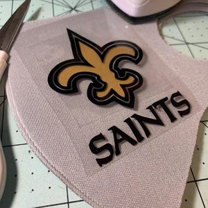Iron Decal / HTV: Saints Inspired Fleur De Lis / Football/ Iron on Decal / HTV T-shirt / DIY Projects (2 Part Iron on Decal)