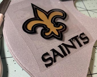 Iron Decal / HTV: Saints Inspired Fleur De Lis / Football/ Iron on Decal / HTV T-shirt / DIY Projects (2 Part Iron on Decal)