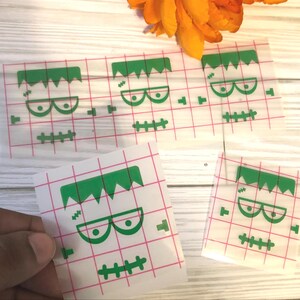 Vinyl Decal: Set of 5 Frankenstein Vinyl Decal Set (2" W x 1.88" H)