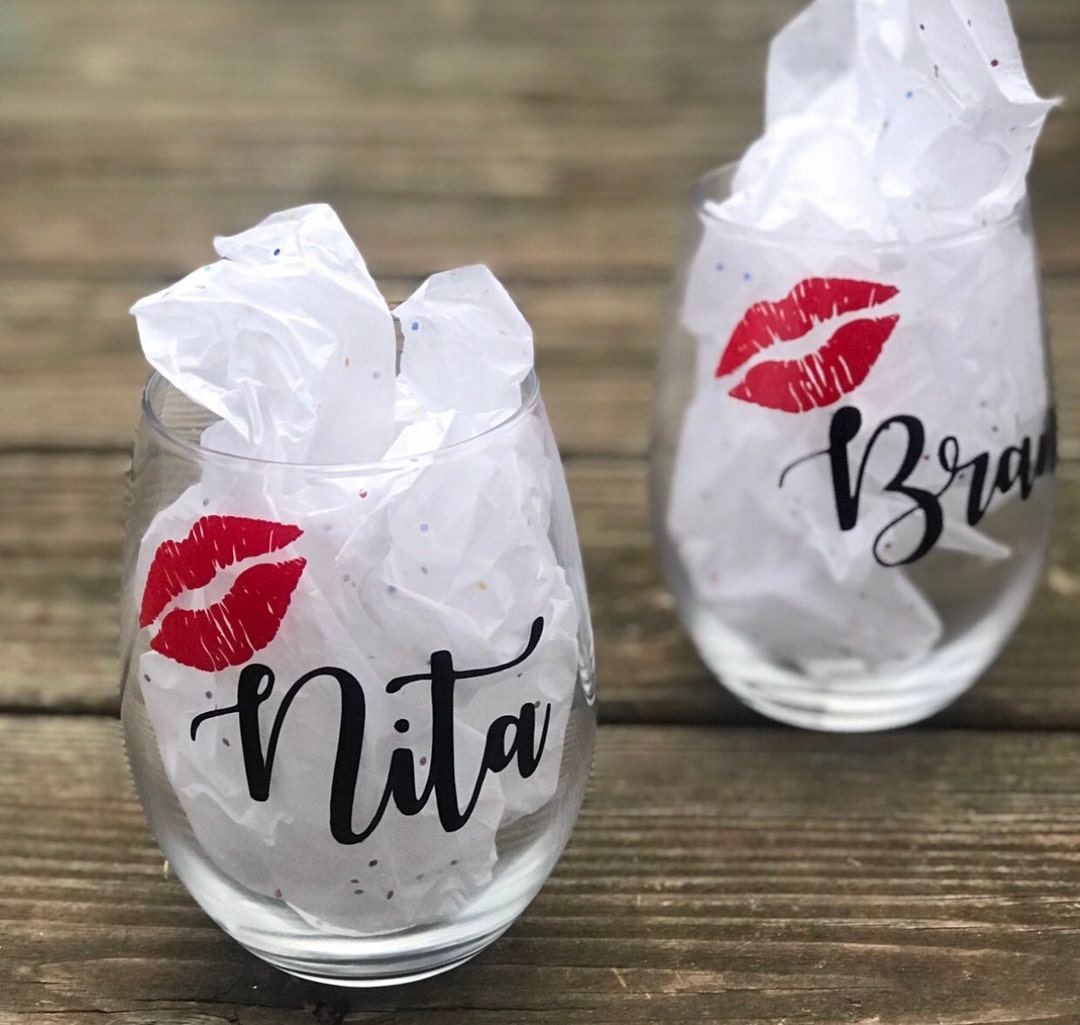 Stemless Wine Glass Vinyl Decals Many Designs / D.I.Y Etsy